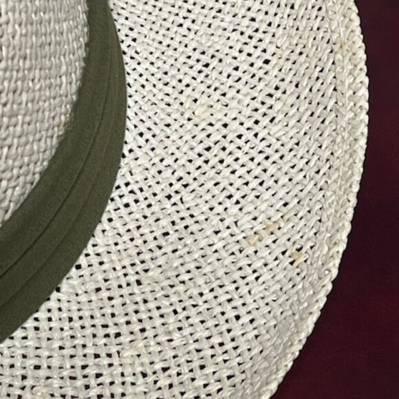 Natural Fiber Straw Fedora Casual Sun Hat w/Pleated Green Band - Picture 12 of 15